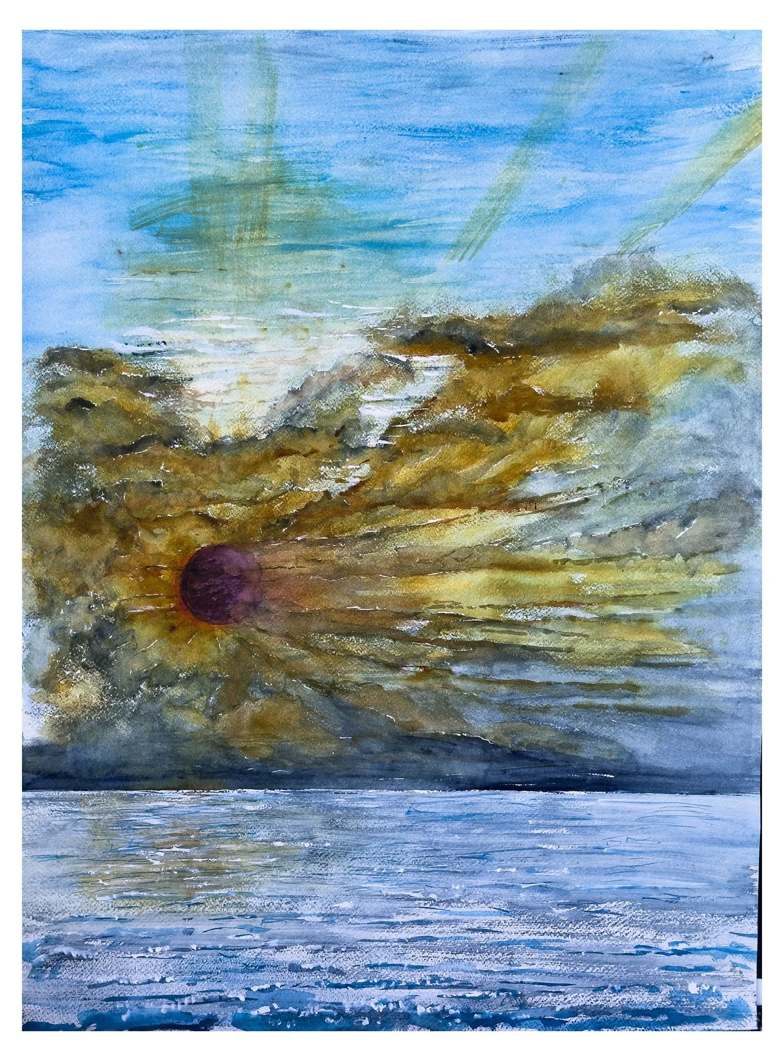110. Eclipse 3   When the Moon won
watercolour on Arches rough 300gsm
€450