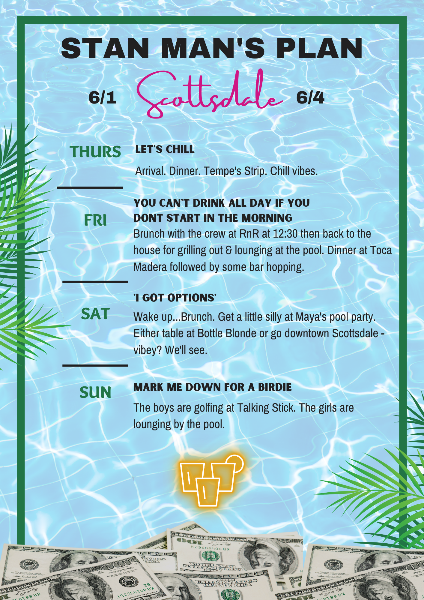 Blue And Green Playful Pool Party Document (A4) .png