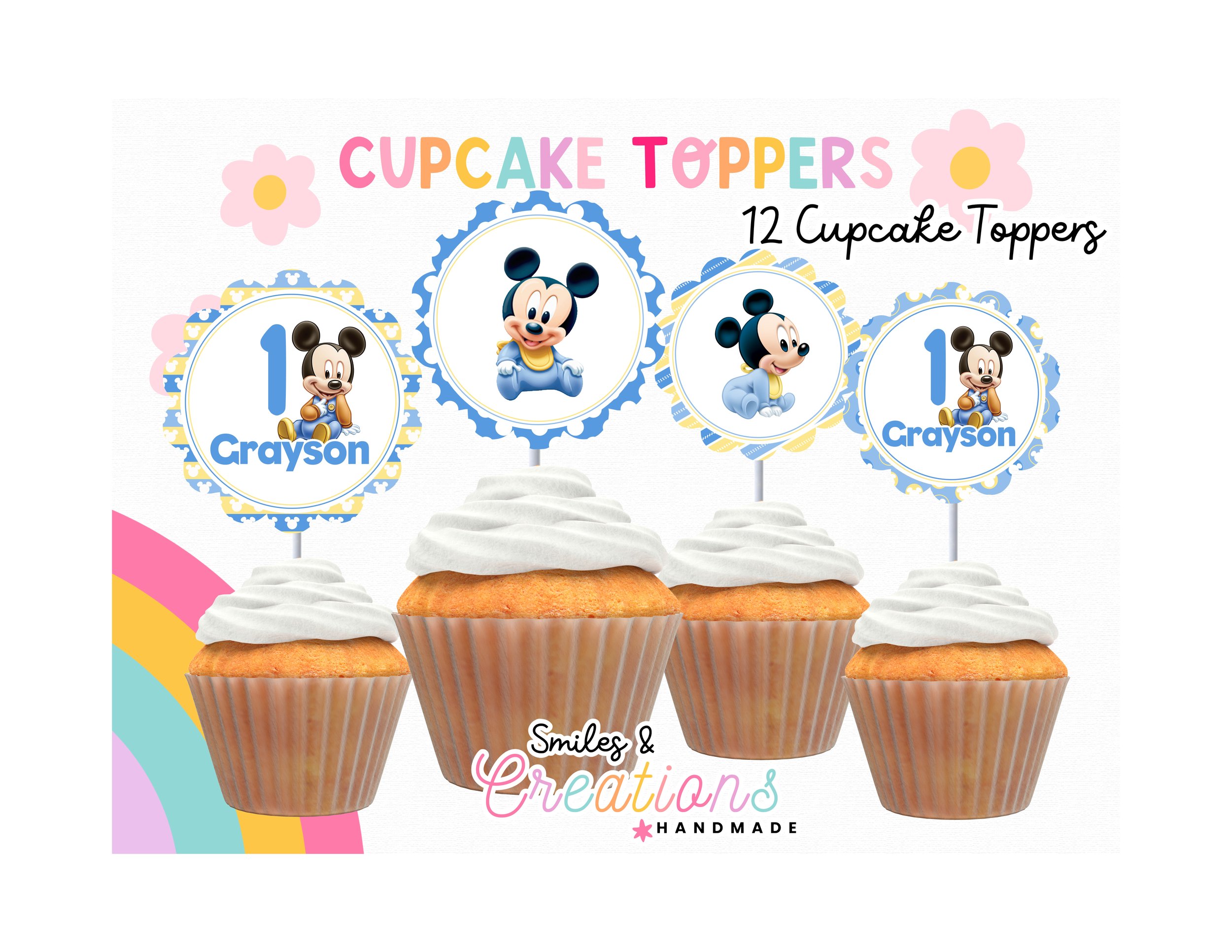 Baby Mickey Cupcake Toppers