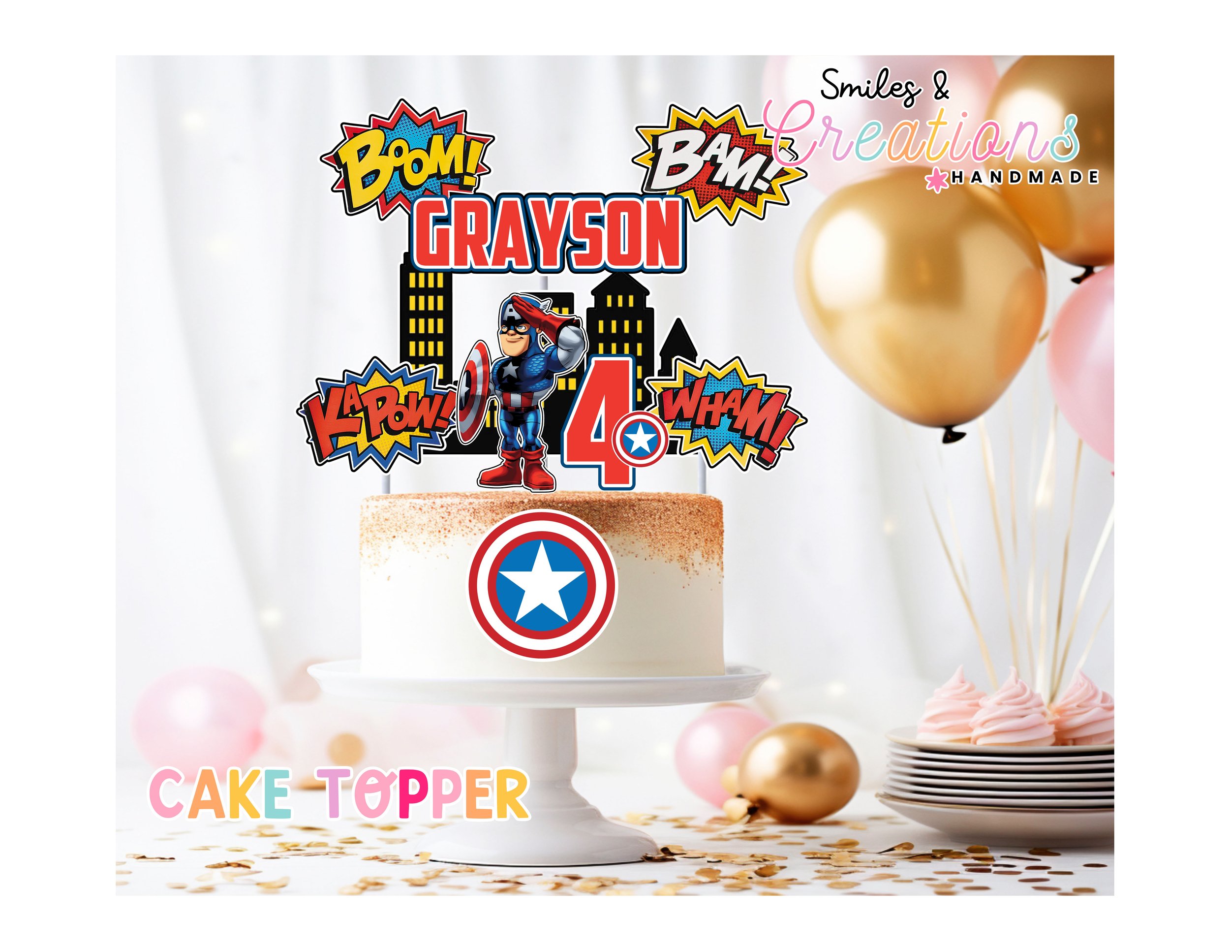 Captain America Cake Topper