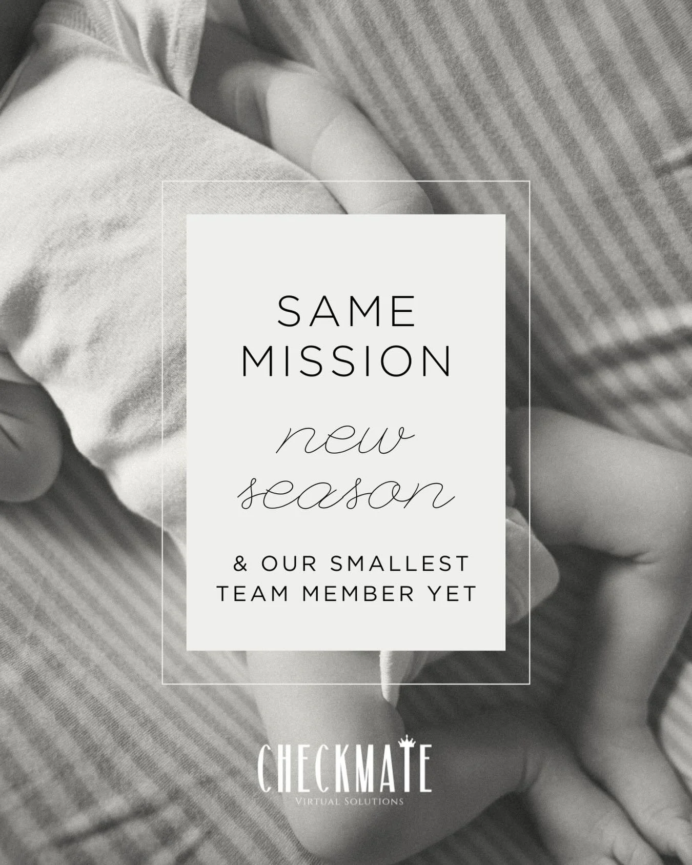 It&rsquo;s been a little quiet around here lately&hellip; and for a very special reason.
 
Checkmate officially added a new (very tiny) team member to the payroll&mdash;though his compensation package is strictly milk-based.
 
While soaking in this s