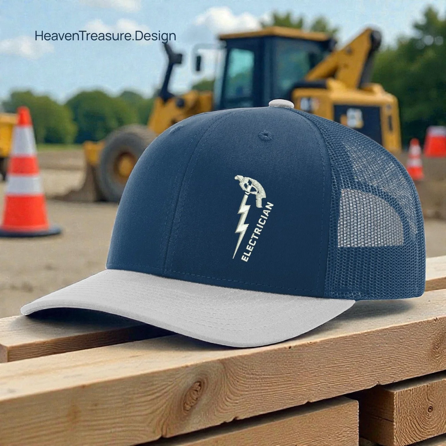 ELECTRICIAN Light-blue/light-blue/light-grey TRUCKER HAT