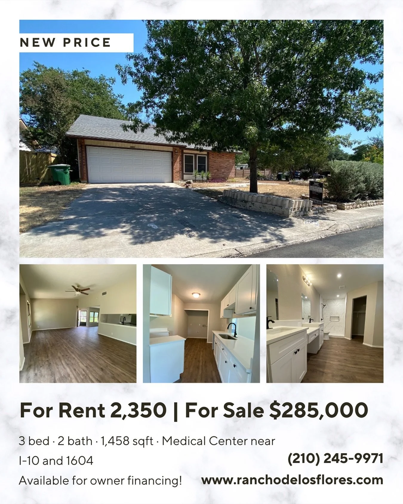 This newly rehabbed home is located minutes away from UTSA, USAA, Medical Center, I-10, and HWY 1604! Get to anywhere in San Antonio by catching a major highway. Perfect for student housing as well.

Check out the many ways you can get into this home
