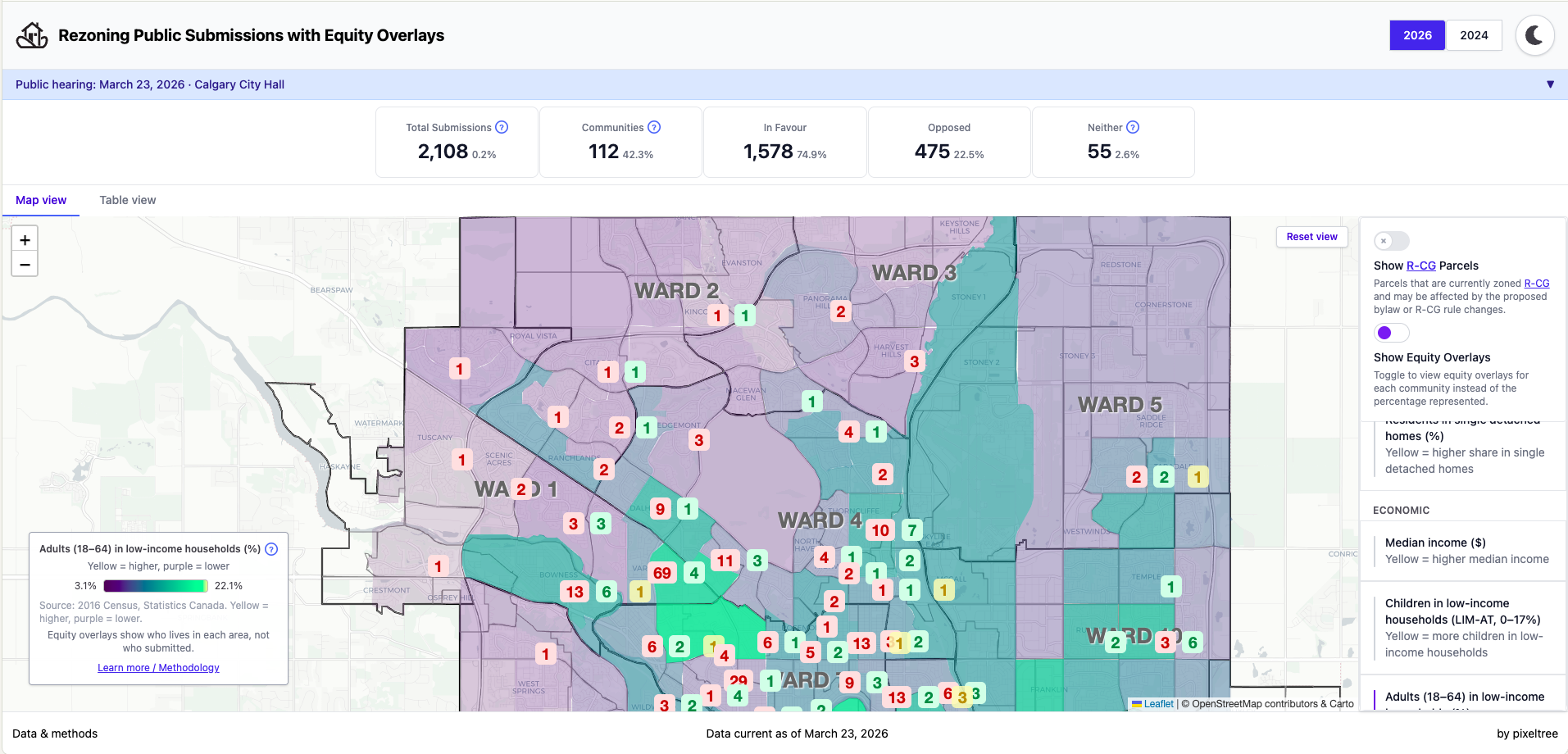 Calgary Rezoning Public Submissions Map