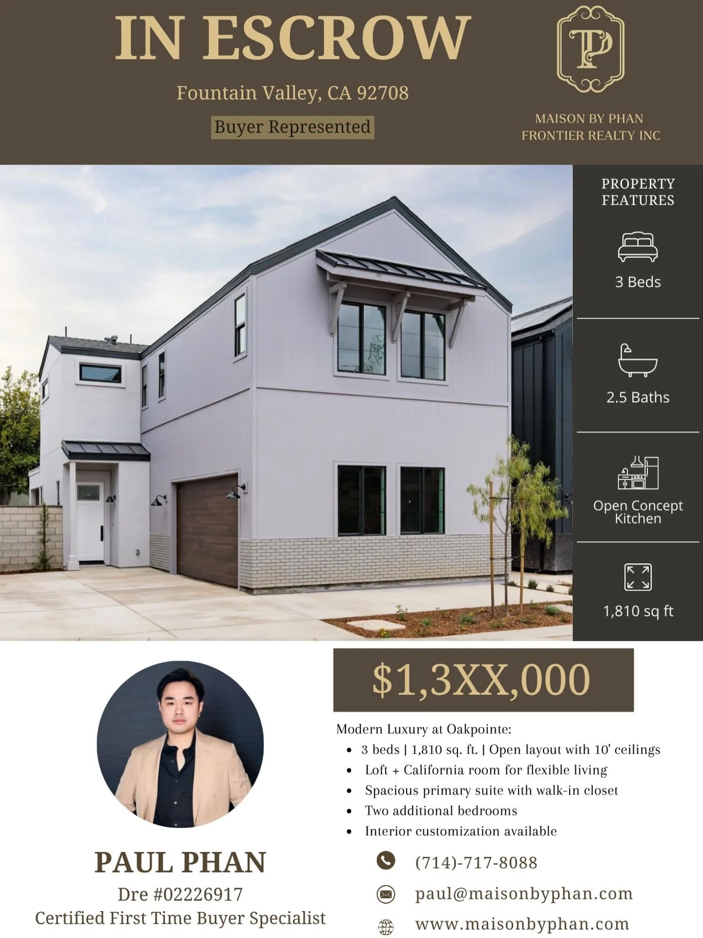 🏡 IN ESCROW &ndash; Fountain Valley, CA
Representing the buyer on this stylish and functional Plan 1 home has been such a rewarding journey.
💬 &ldquo;We knew it was the right one the moment we stepped in.&rdquo;
That was their first reaction.
Today