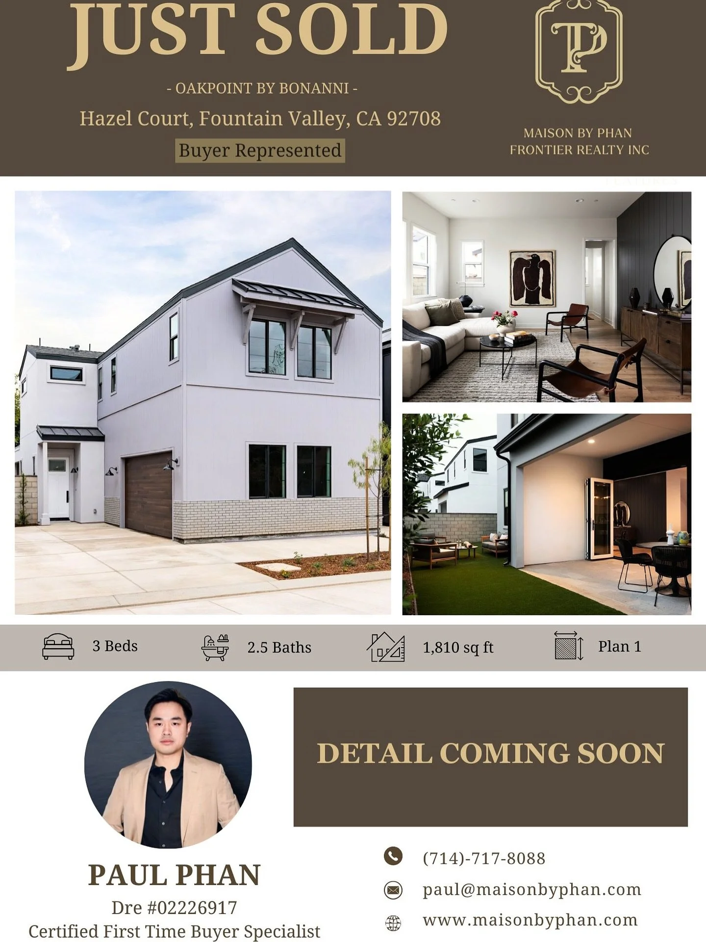 🎉 JUST SOLD &ndash; Buyer Represented
💰 $1,3XX,000
📍 Hazel Court, Fountain Valley, CA 92708
Congratulations to my amazing clients on officially becoming homeowners in Fountain Valley! 🏡✨
From our very first meeting, they placed their trust in me 