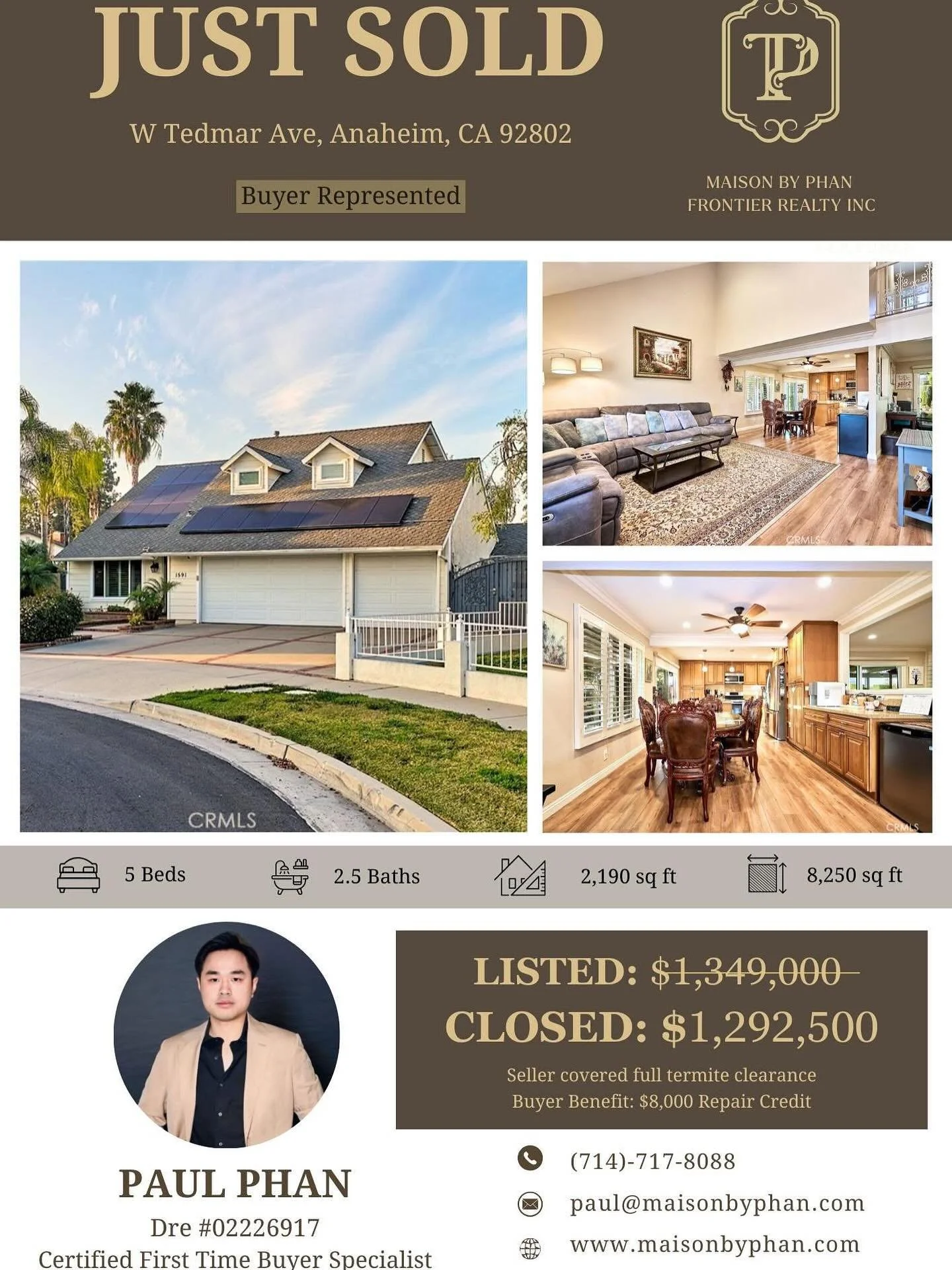 JUST SOLD &ndash; Buyer Represented
📍 W Tedmar Ave, Anaheim, CA 92802

Mỗi h&agrave;nh tr&igrave;nh mua nh&agrave; l&agrave; một c&acirc;u chuyện ri&ecirc;ng. Với anh chị kh&aacute;ch h&agrave;ng lần n&agrave;y, từ sự lo lắng ban đầu đến khoảnh khắc