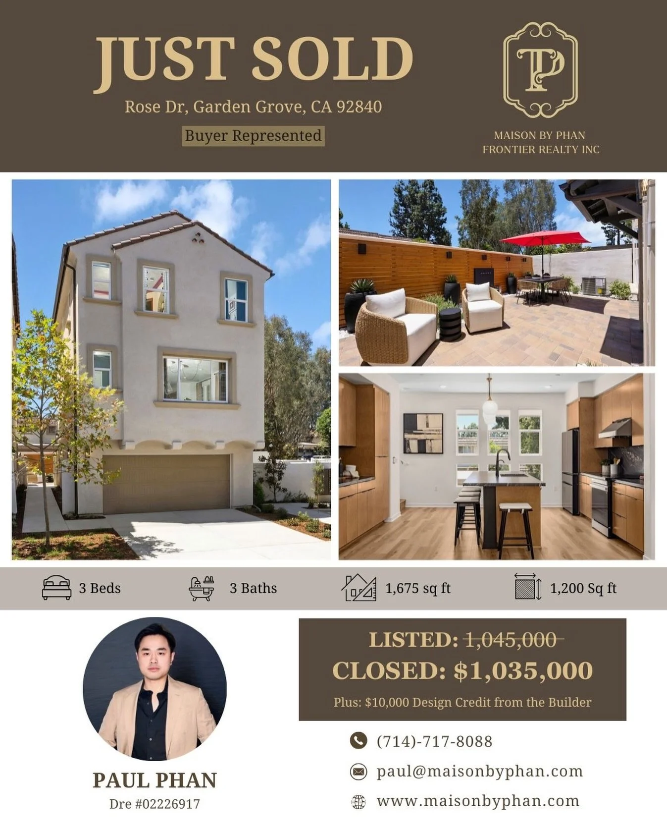 JUST CLOSED &ndash; BUYER REPRESENTED
📍 Rose Dr, Garden Grove, CA 92840
Congratulations to my out-of-state clients on officially becoming first-time homeowners in California. Purchasing a home from afar takes trust, and I&rsquo;m honored they chose 