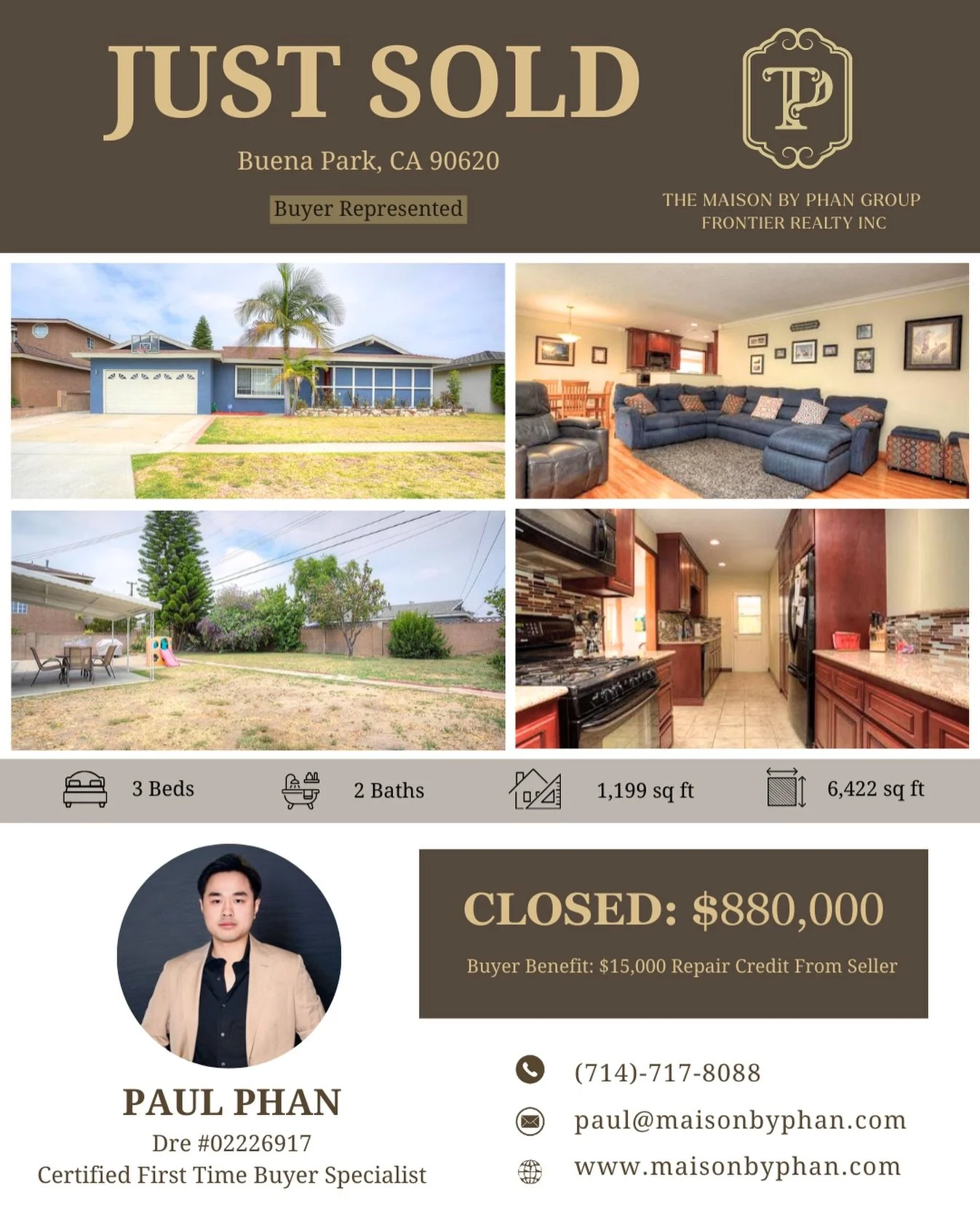 ✨🎉 𝑱𝑼𝑺𝑻 𝑺𝑶𝑳𝑫 &ndash; 𝑩𝒖𝒚𝒆𝒓 𝑹𝒆𝒑𝒓𝒆𝒔𝒆𝒏𝒕𝒆𝒅 🎉✨ 

📍 Buena Park, CA 90620 Ch&uacute;c mừng anh chị kh&aacute;ch đ&atilde; ch&iacute;nh thức sở hữu th&ecirc;m 1 căn nh&agrave; tại Buena Park 

🏡✨ Trong một thị trường vẫn c&ograve;