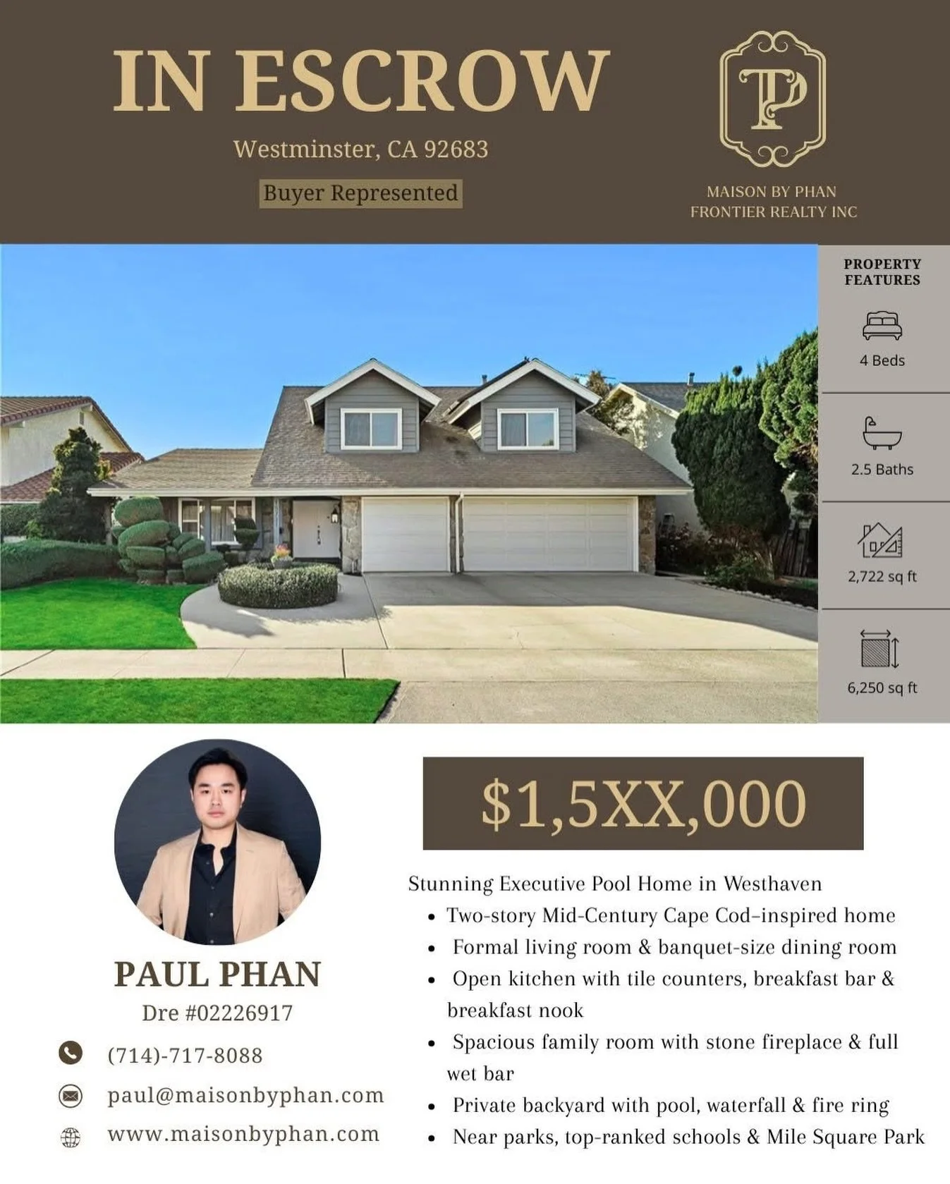 ✨🔥 𝑰𝑵 𝑬𝑺𝑪𝑹𝑶𝑾 - 𝑩𝒖𝒚𝒆𝒓 𝑹𝒆𝒑𝒓𝒆𝒔𝒆𝒏𝒕𝒆𝒅 🔥✨
📍 Westminster, CA 92683

One of the most in-demand homes in the Westhaven neighborhood is officially in escrow 🎉
🏡 Property Highlights
▪️ 4 bedrooms and 2.5 bathrooms in a two-story hom