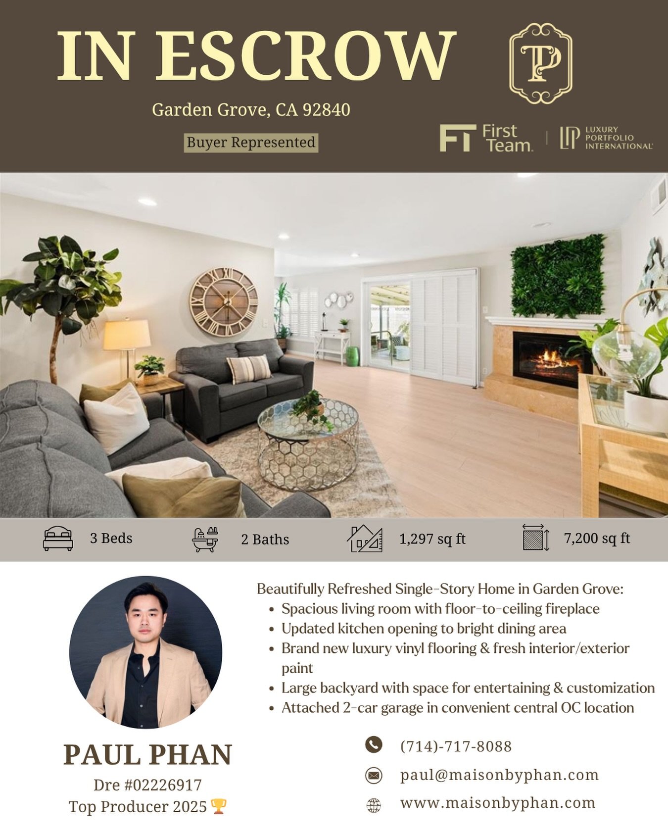 ✨🎉 𝐈𝐍 𝐄𝐒𝐂𝐑𝐎𝐖 &ndash; 𝐁𝐮𝐲𝐞𝐫 𝐑𝐞𝐩𝐫𝐞𝐬𝐞𝐧𝐭𝐞𝐝 🎉✨ 
📍 Garden Grove, CA 92840

Another escrow to welcome the month of May, and another meaningful journey helping a client find the perfect place to call home. 

Congratulations to my c