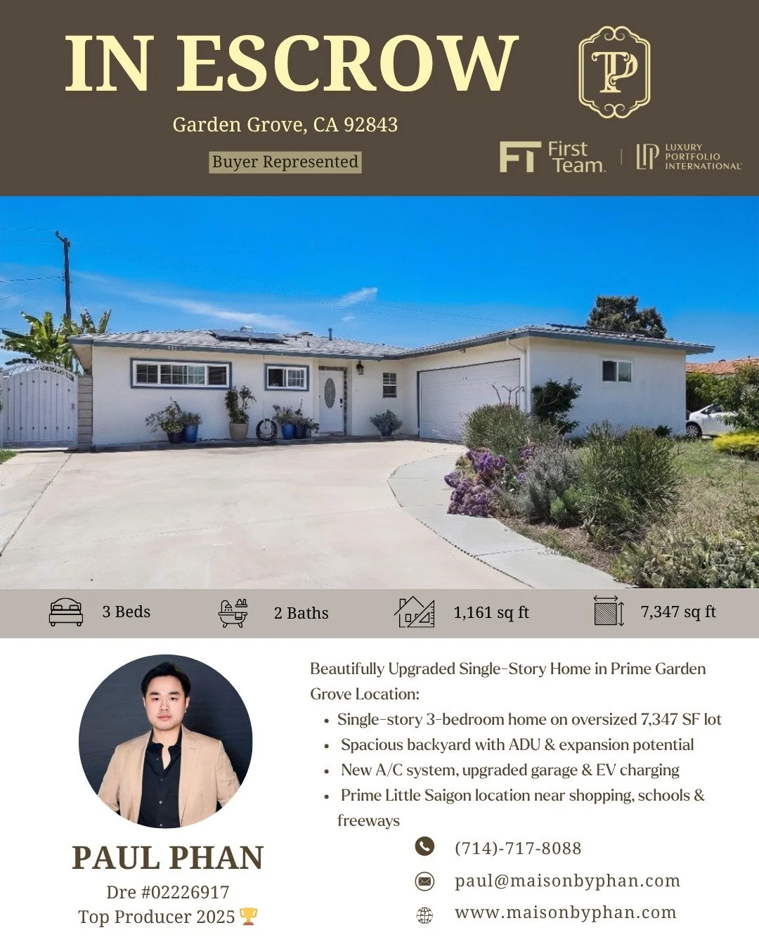 ✨🎉 𝐈𝐍 𝐄𝐒𝐂𝐑𝐎𝐖 &ndash; 𝐁𝐮𝐲𝐞𝐫 𝐑𝐞𝐩𝐫𝐞𝐬𝐞𝐧𝐭𝐞𝐝 🎉✨
📍 Garden Grove, CA 92843

Another beautiful Garden Grove home is officially in escrow! 🏡🤝

Congratulations to my buyer for taking this exciting step toward homeownership. This sin
