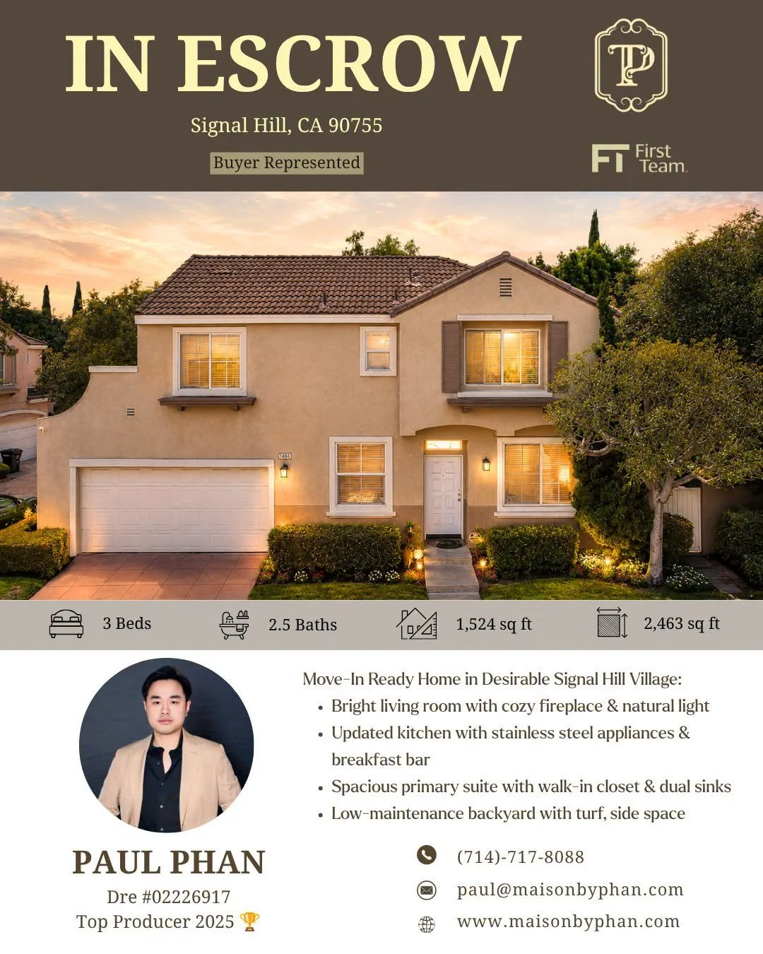 🎉🔥 𝑰𝑵 𝑬𝑺𝑪𝑹𝑶𝑾 &ndash; 𝑩𝒖𝒚𝒆𝒓 𝑹𝒆𝒑𝒓𝒆𝒔𝒆𝒏𝒕𝒆𝒅 🔥🎉
📍 Signal Hill, CA 90755

Happy Monday! Another escrow just opened. 🏡✨

Congratulations to my amazing clients for officially opening escrow on this beautiful home in Signal Hill! 