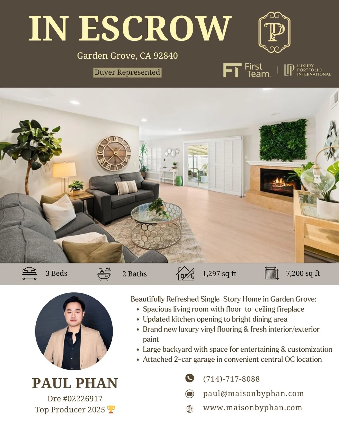 ✨🎉 𝐈𝐍 𝐄𝐒𝐂𝐑𝐎𝐖 &ndash; 𝐁𝐮𝐲𝐞𝐫 𝐑𝐞𝐩𝐫𝐞𝐬𝐞𝐧𝐭𝐞𝐝 🎉✨ 
📍 Garden Grove, CA 92840

Another escrow to welcome the month of May, and another meaningful journey helping a client find the perfect place to call home. 

Congratulations to my c