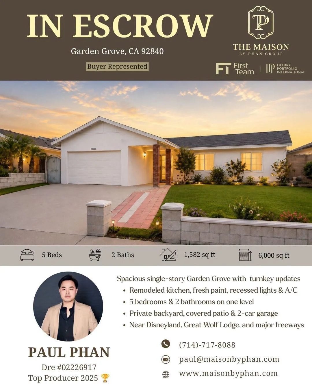 ✨🎉 𝐈𝐍 𝐄𝐒𝐂𝐑𝐎𝐖 &mdash; 𝐁𝐔𝐘𝐄𝐑 𝐑𝐄𝐏𝐑𝐄𝐒𝐄𝐍𝐓𝐄𝐃 🎉✨

📍 Garden Grove, CA 92840

Congratulations to my young clients on officially going IN ESCROW on their new home in Garden Grove! 🏡🔑

This was one of those homes where they walked i