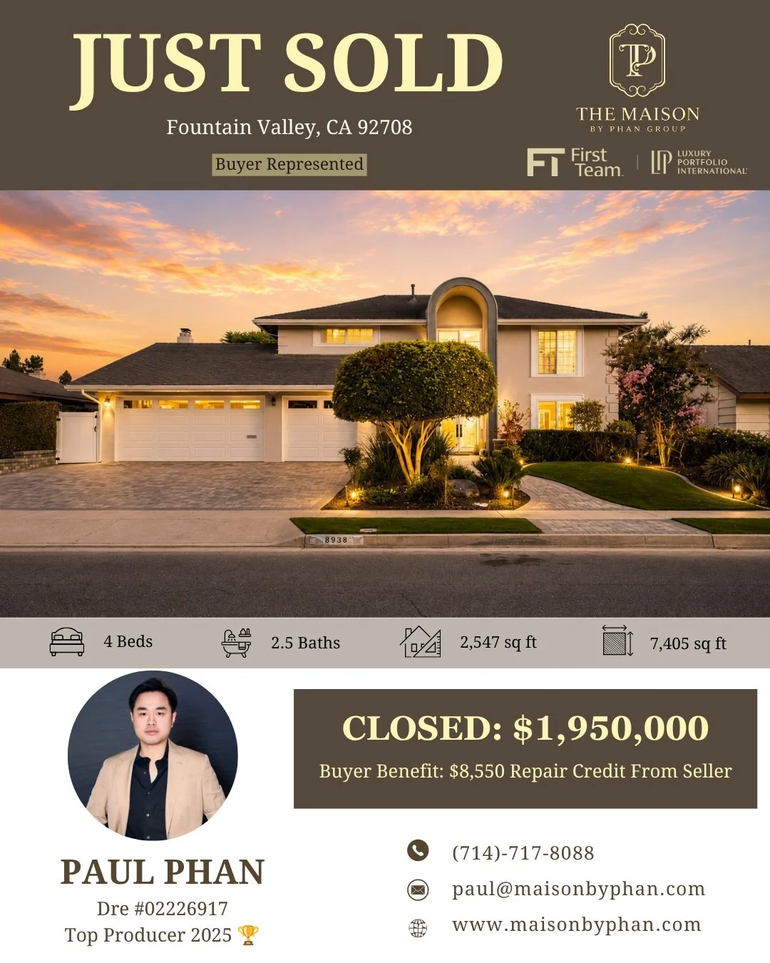 ✨🎉 𝑱𝑼𝑺𝑻 𝑺𝑶𝑳𝑫 &ndash; 𝑩𝑼𝒀𝑬𝑹 𝑹𝑬𝑷𝑹𝑬𝑺𝑬𝑵𝑻𝑬𝑫 🎉✨

📍 Fountain Valley, CA 92708

Congratulations to my wonderful client, a successful local restaurant owner in Fountain Valley, on officially closing escrow on this exceptional home! 