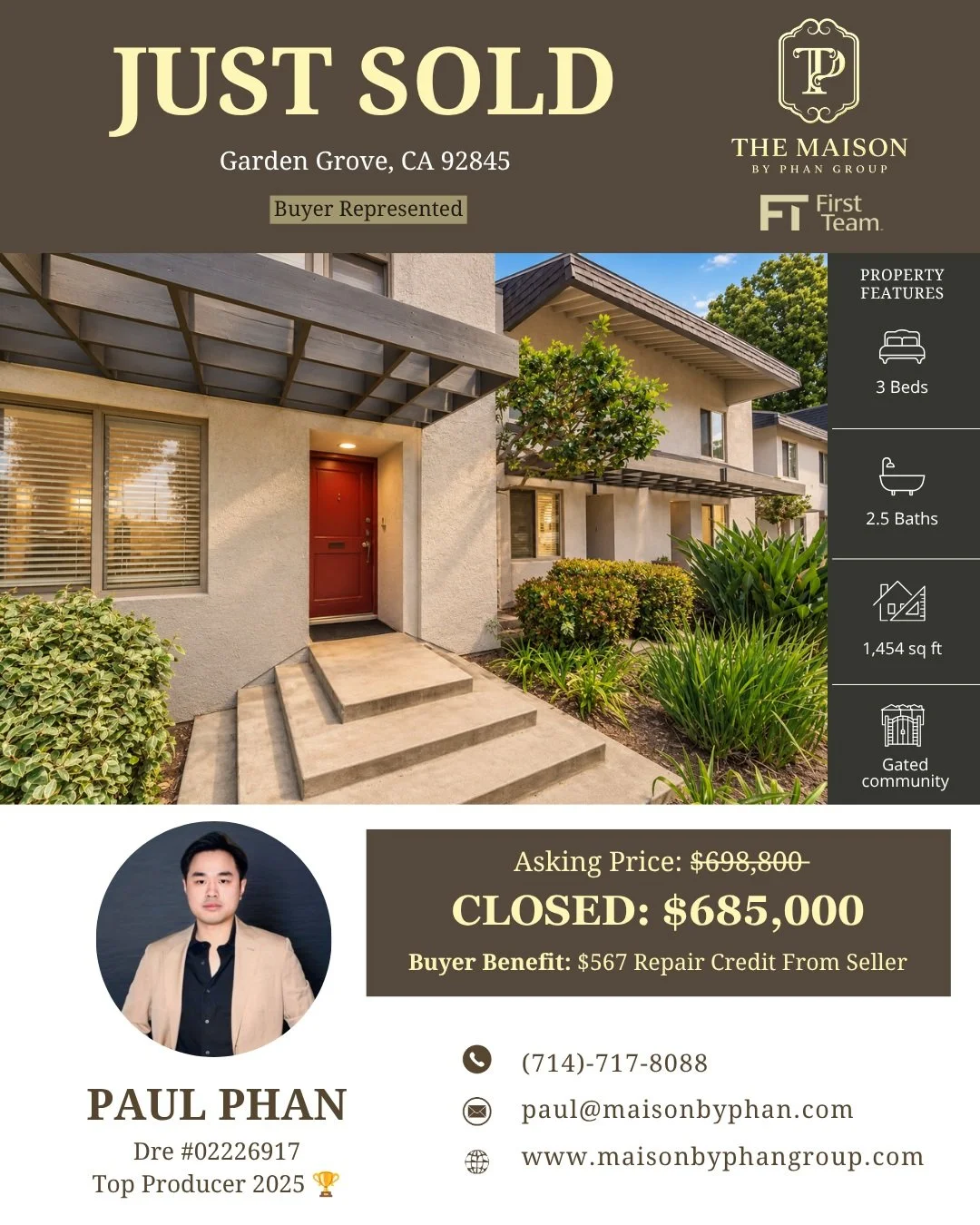 ✨🎉 JUST SOLD &ndash; BUYER REPRESENTED 🎉✨

📍 Garden Grove, CA 92845

A huge congratulations to my two wonderful young clients on purchasing their very first home in the United States! 🏡🔑

Buying a first home is one of life&rsquo;s most meaningfu