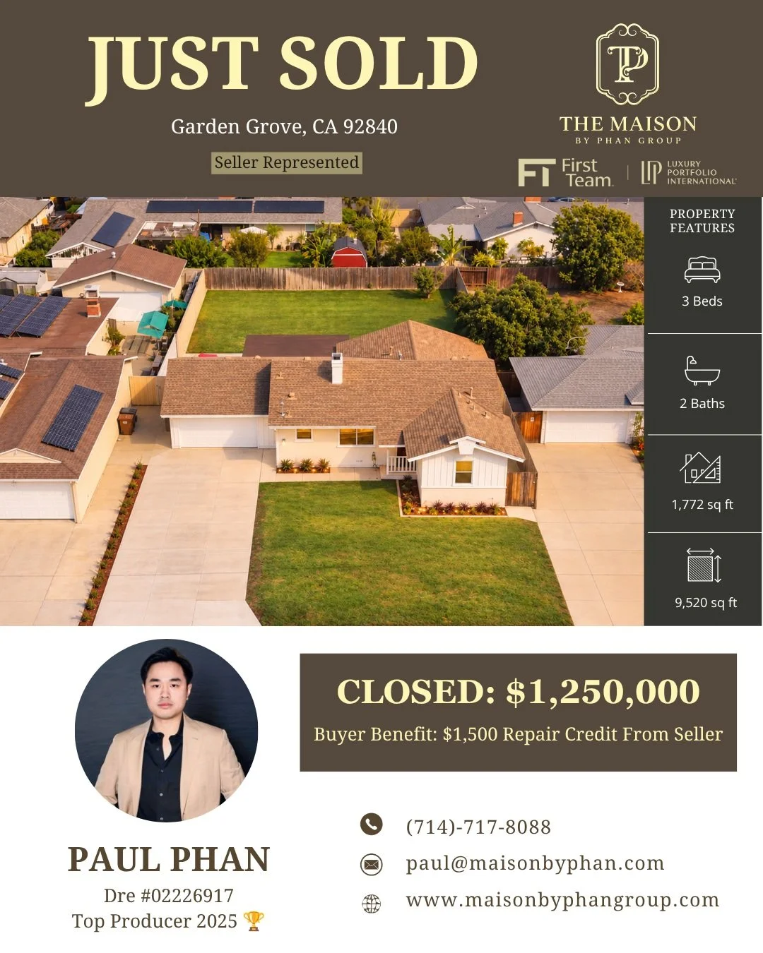 ✨🎉 𝑱𝑼𝑺𝑻 𝑺𝑶𝑳𝑫 &ndash; 𝑩𝑼𝒀𝑬𝑹 𝑹𝑬𝑷𝑹𝑬𝑺𝑬𝑵𝑻𝑬𝑫 🎉✨

📍 Garden Grove, CA 92840

FROM A COMPETITIVE OFFER TO OFFICIALLY CLOSED&mdash;WELCOME HOME! 🏡🔑❤️

Congratulations to my wonderful clients on officially closing escrow and becomin