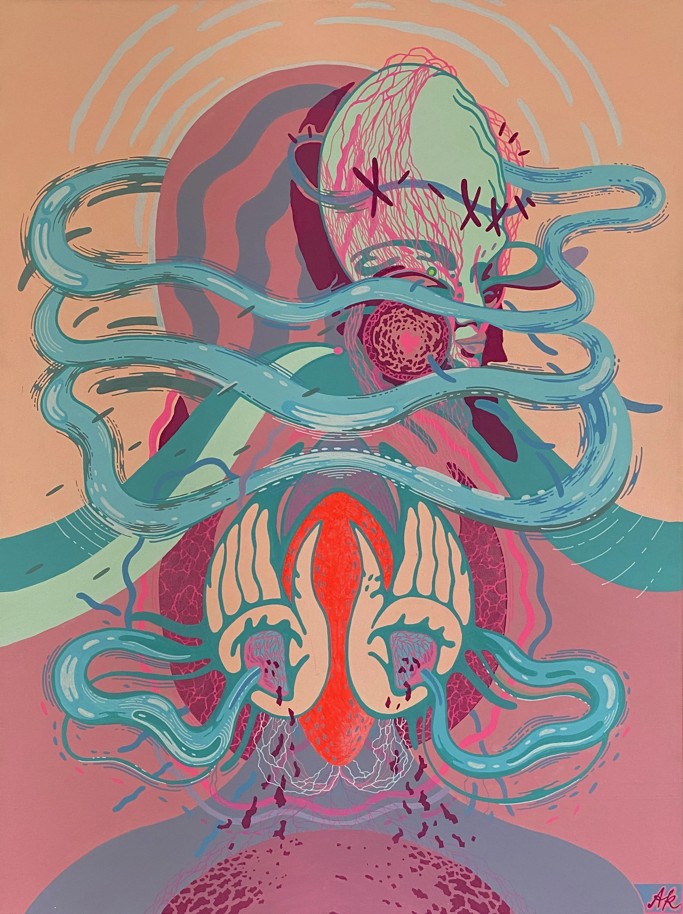 “Perdavimas”. 2020. 60x80 cm.  Drobė, autorinė technika.  1000 Eur .jpg