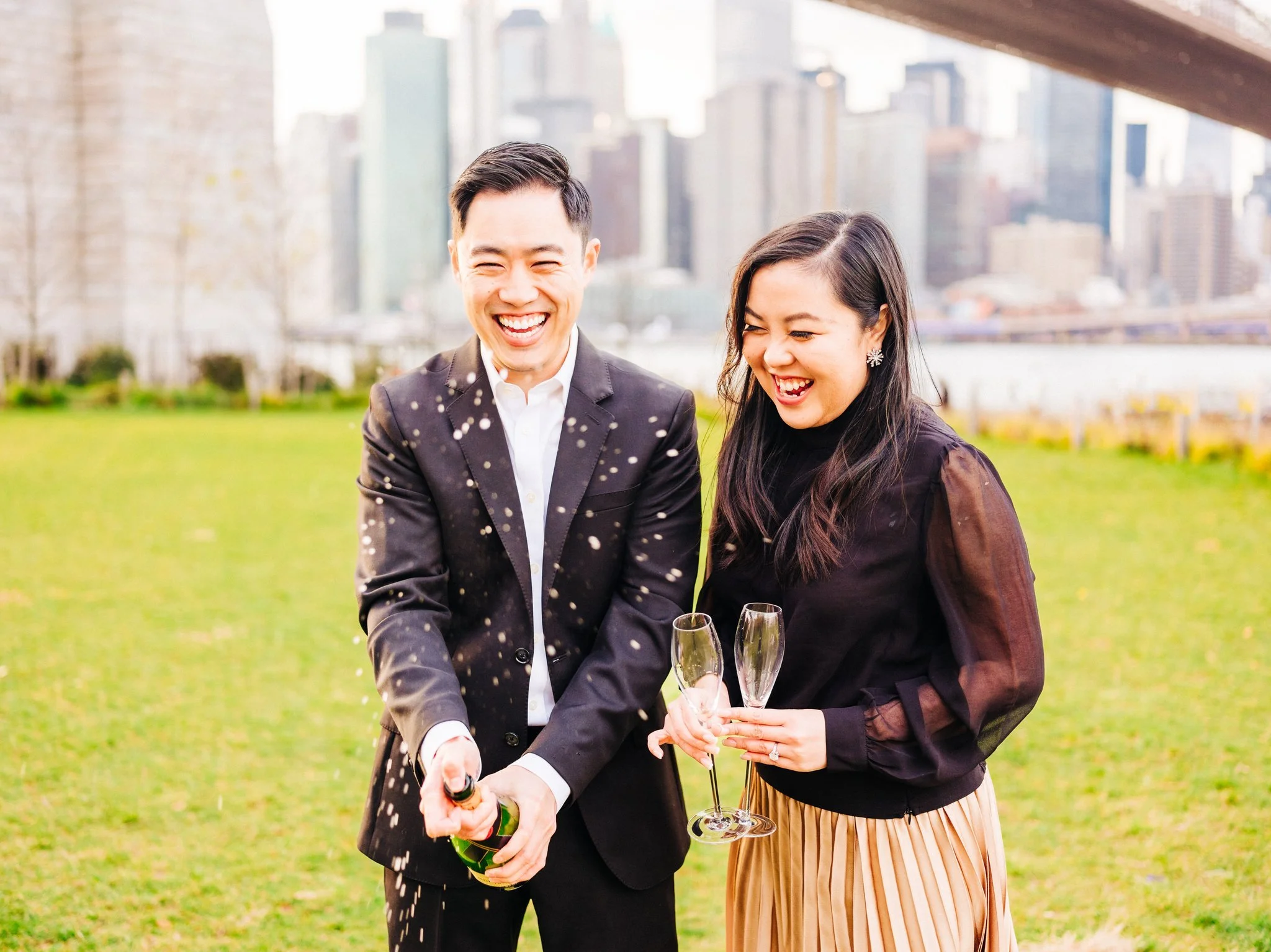 Central Park and DUMBO Brooklyn Engagement Photos