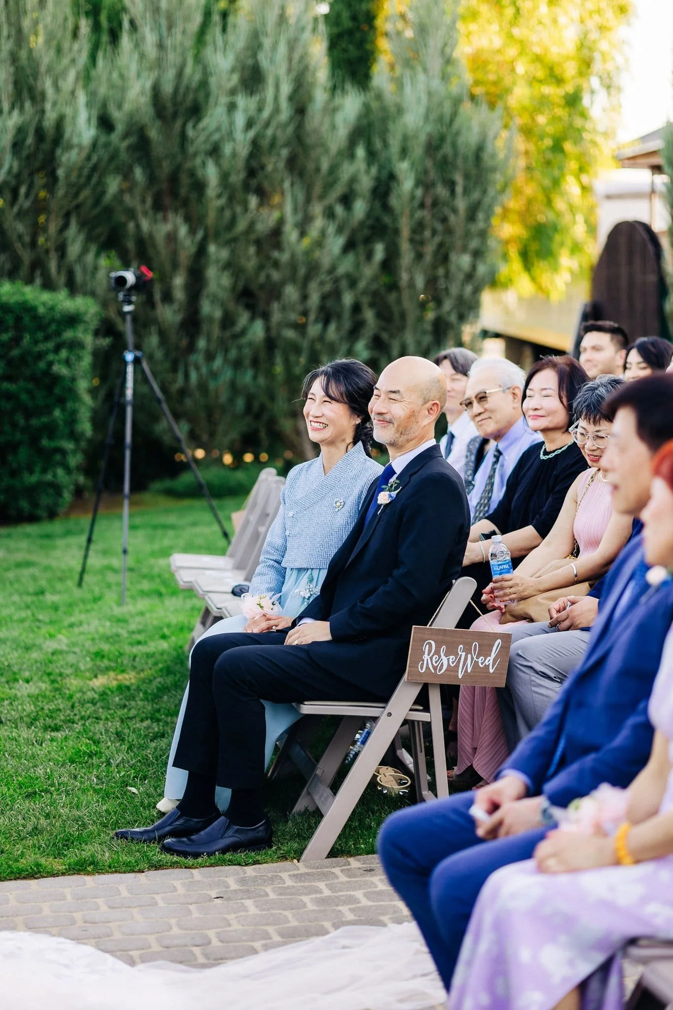 guests watching wedding ceremony palm event center pleasanton ca