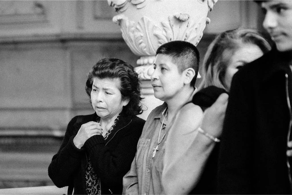 Emotional guest watching the ceremony.