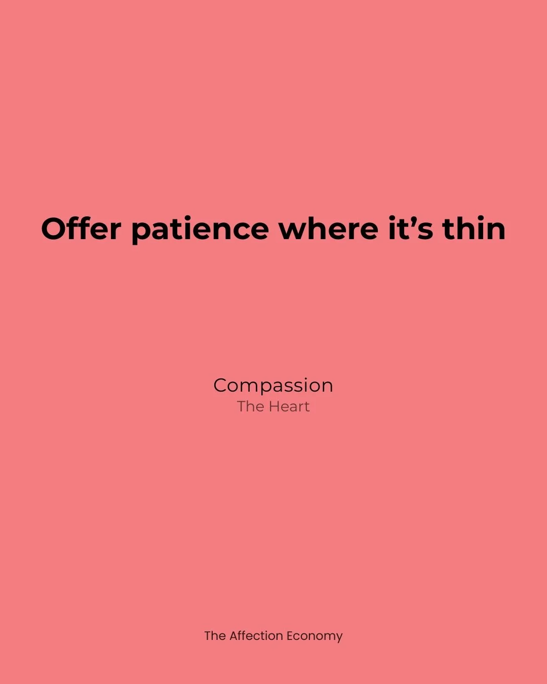 Day 50
Patience changes how power is felt. How you hold time affects how others experience you.
Compassion regulates authority.

#365ActsOfAffection #TheAffectionEconomy #Compassion #LeadershipPractice #TheHeart