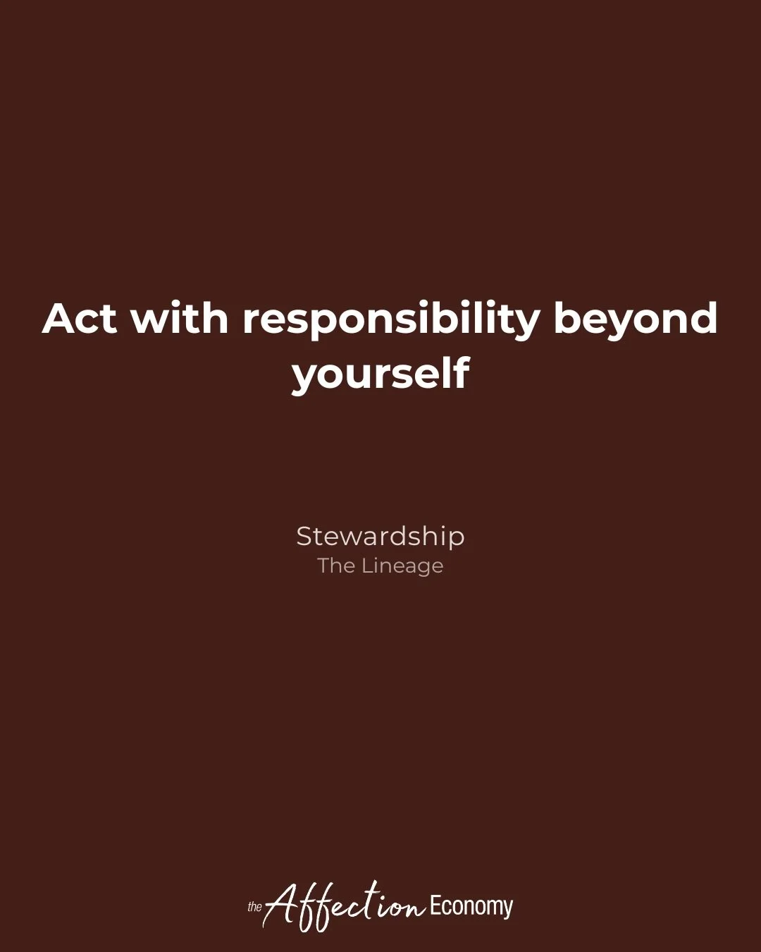 Day 75
Leadership expands when responsibility moves beyond self-interest.  #365ActsOfAffection
#TheAffectionEconomy
#StewardshipInAction
#TheLineage
#ValuesLedLeadership