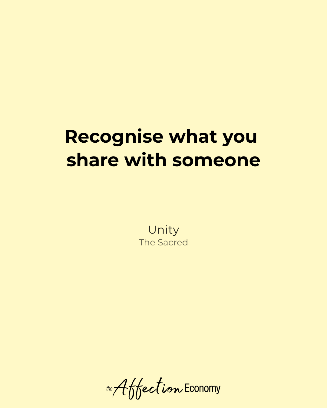 Week Twenty-four — Unity (The Sacred) 