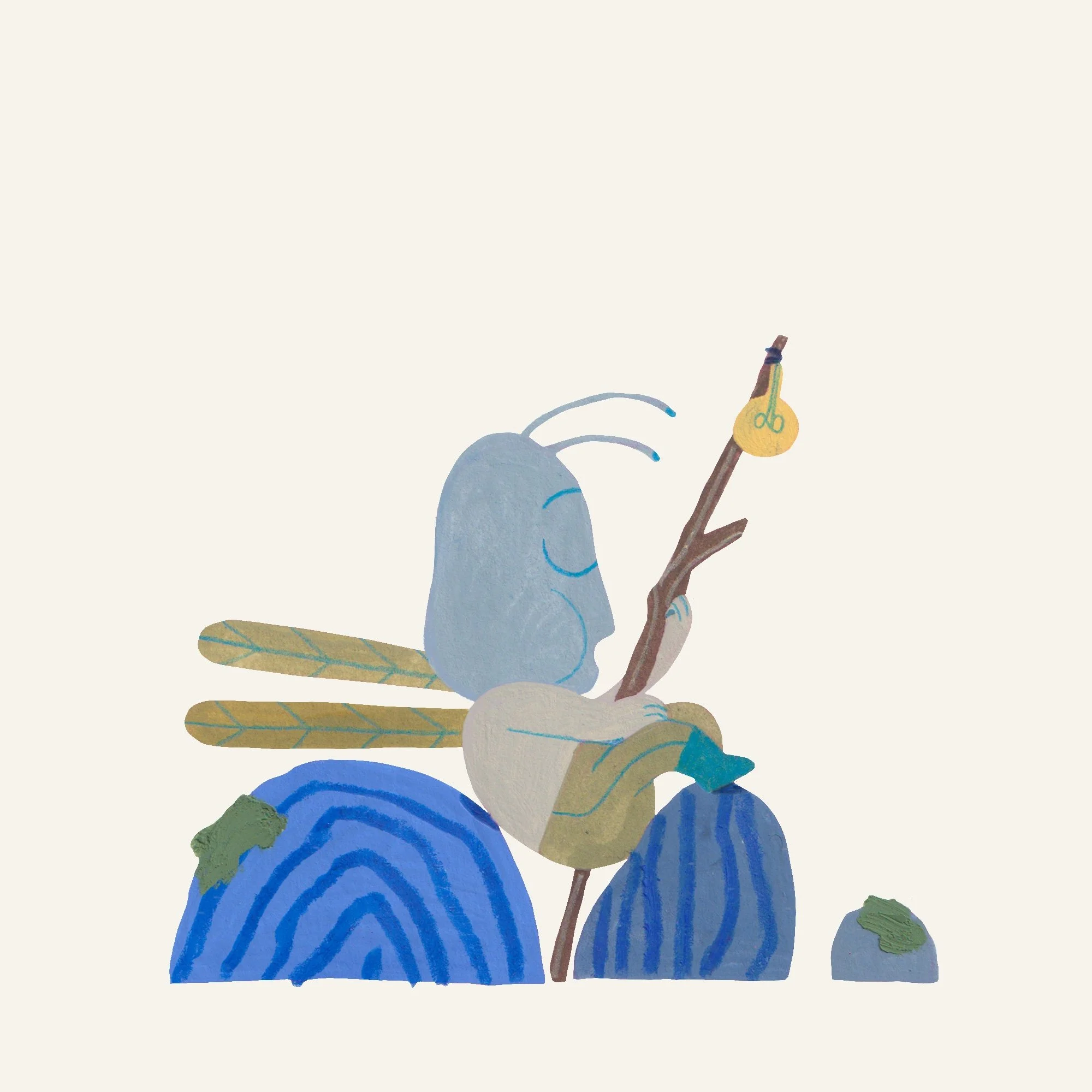 SNOOZING BUG ON A ROCK