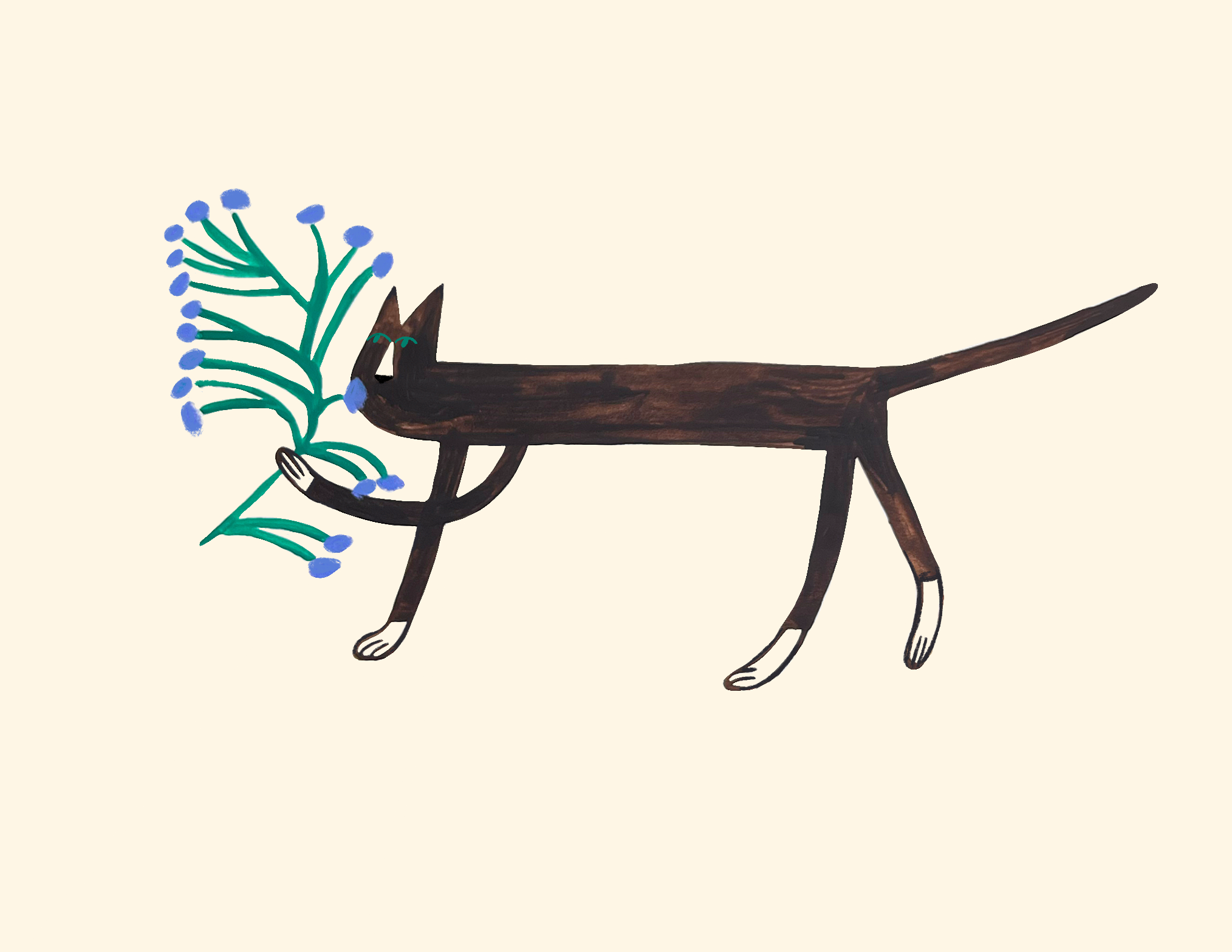 Mini print - Zita with a blossom