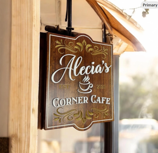 Hardwood Business Sign 75-100cm