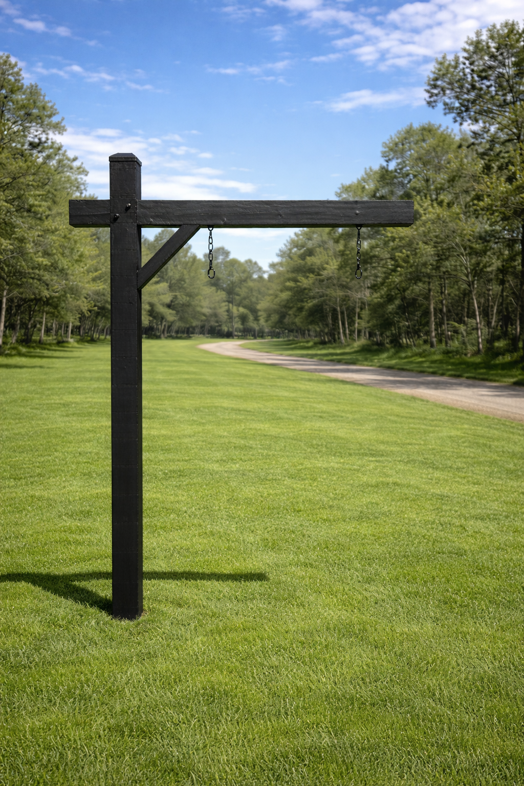 Solid Timber Hangman-Style Property Sign Post – Heavy Duty Outdoor Sign Holder (Local Only)