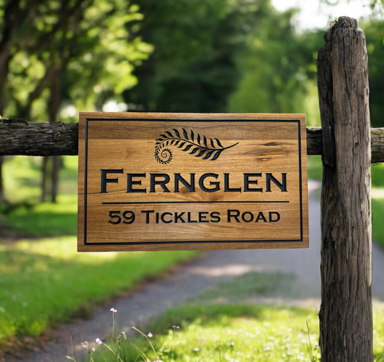 Rectangular Wood Property Sign 30-100cm