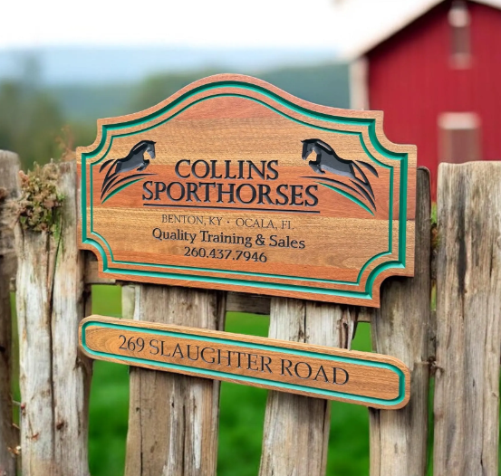 Arched Double Timber Property Sign 30-100cm