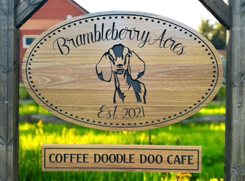 Oval Double Wood Property Sign 30-100cm