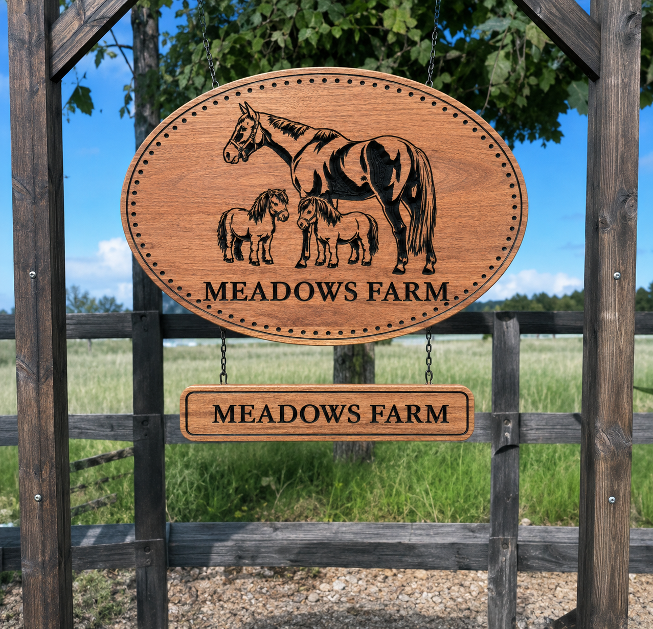 Personalized Stable Sign | Custom Horse Property Sign | Equestrian Entrance | Stable Arena | Australian Hardwood