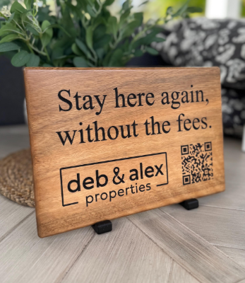 Engraved Wood AirBNB Welcome Sign House Rules
