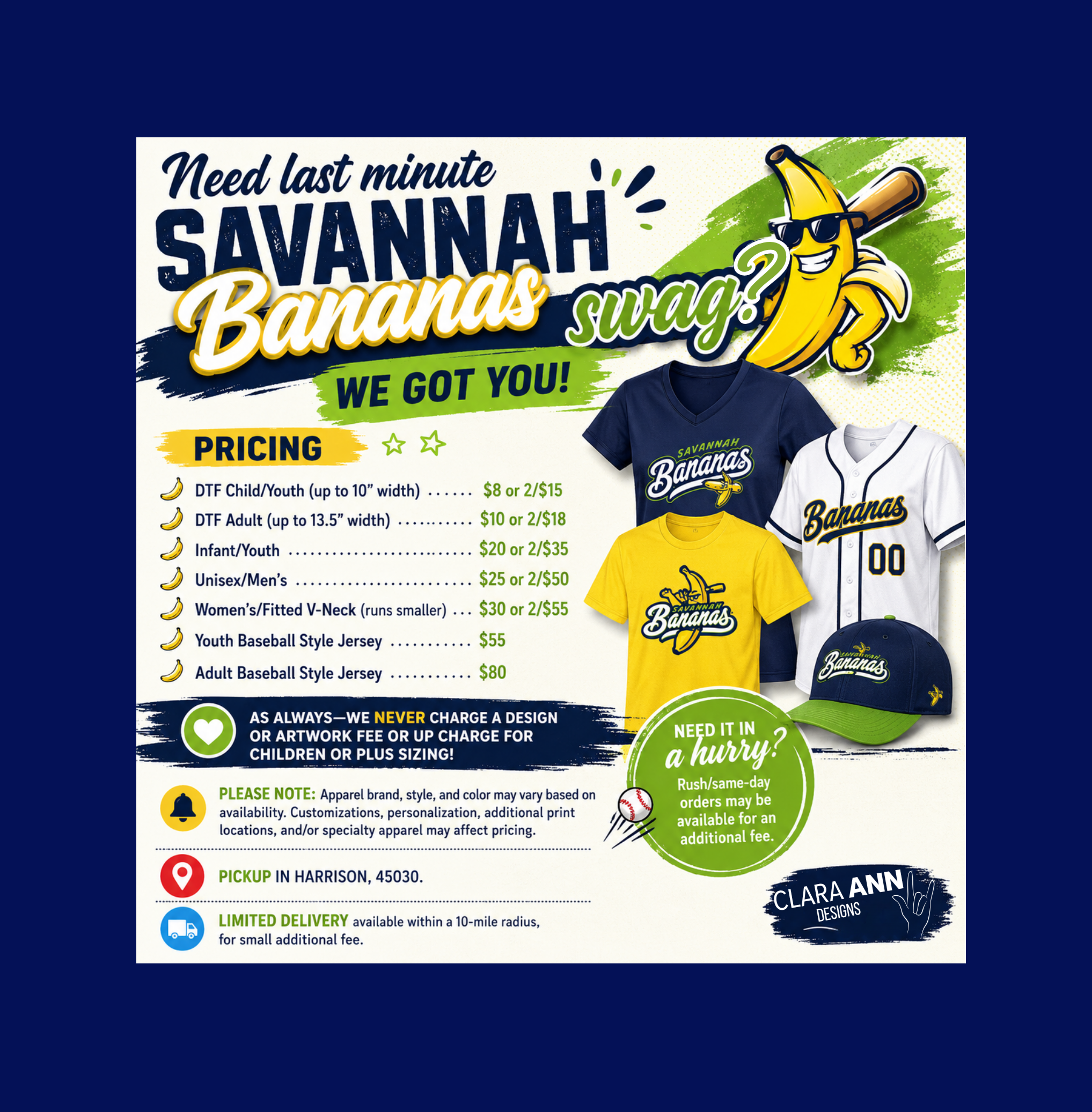 Savannah Bananas Inspired Collection 🍌⚾