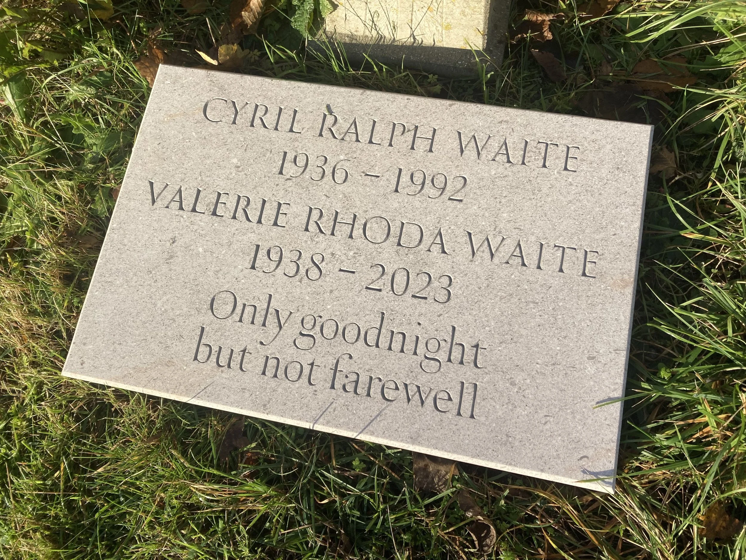 Limestone memorial / cremation tablet