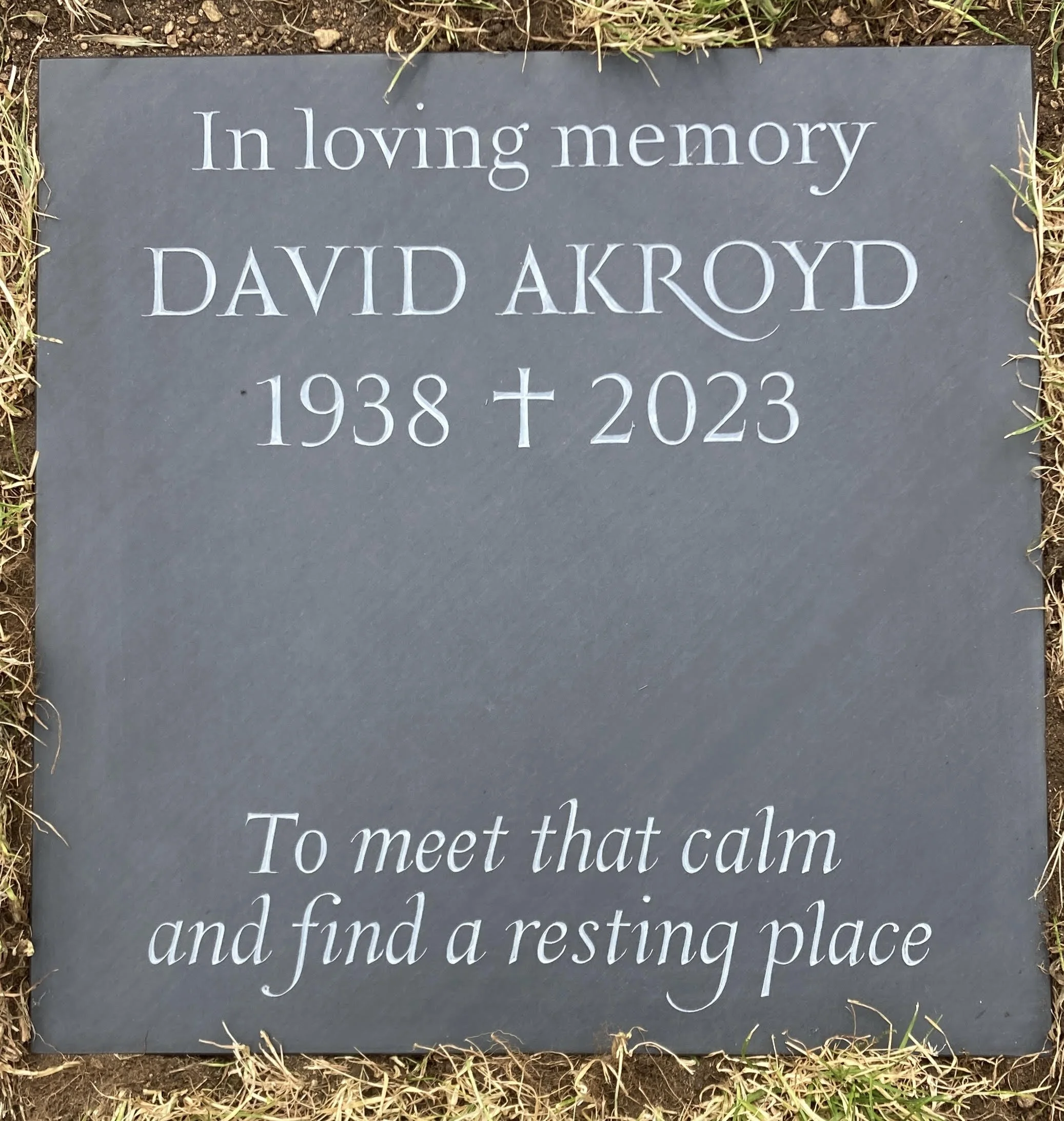 Hand Carved Cumbrian Slate Cremation Tablet with Beautiful Lettering