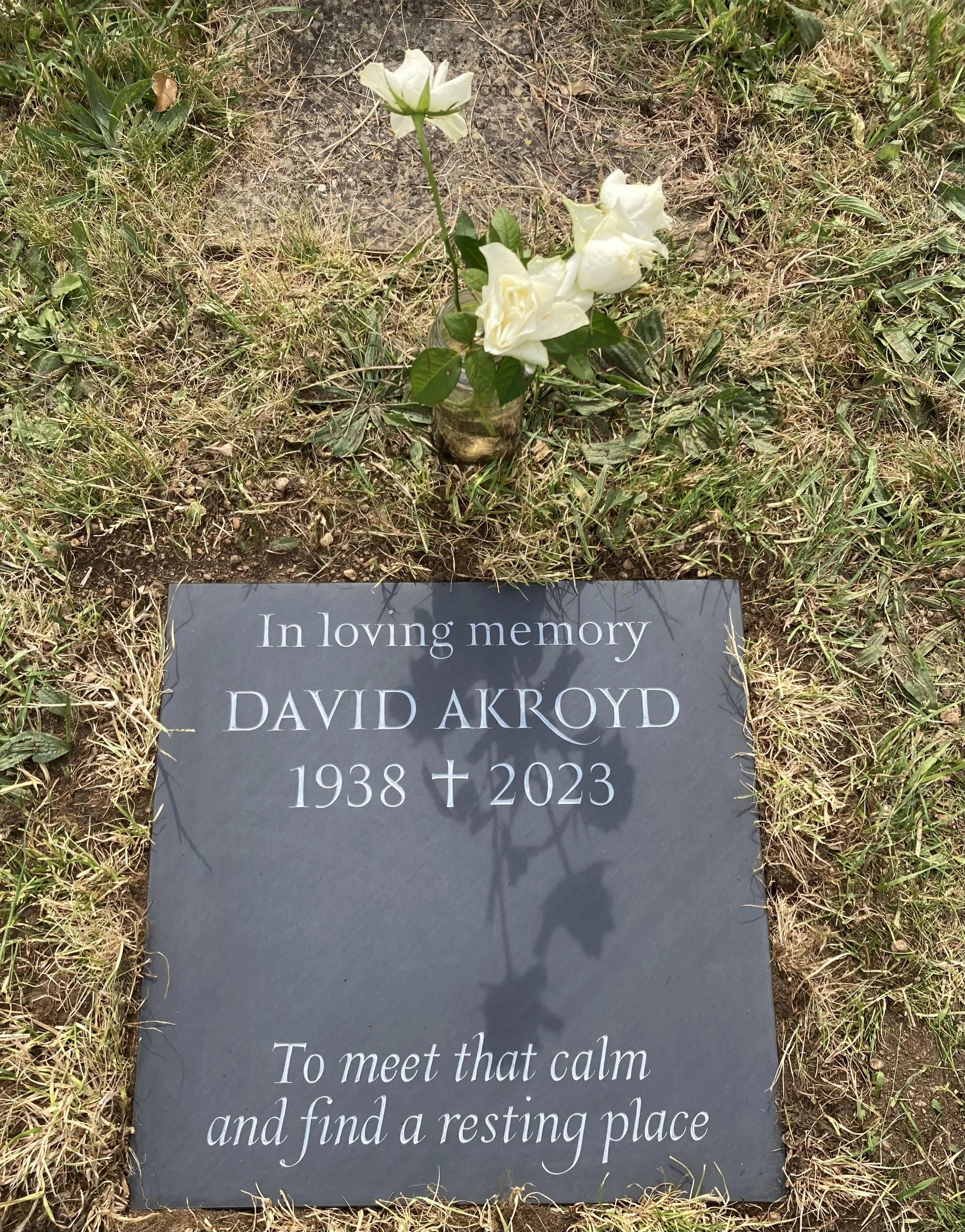 Hand carved slate memorial tablet