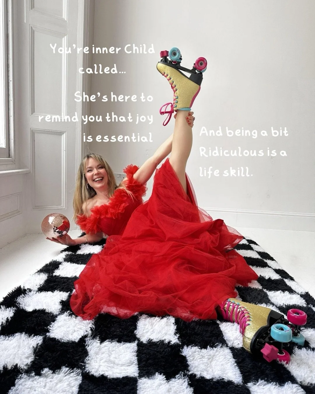 Joy is never pointless.

For me it was ball gowns, roller skates and disco balls 😂🤷&zwj;♀️ 

Over the last few years I&rsquo;ve learned that:

&bull; Play is a non-negotiable. 
&bull; Life is more than a never ending to-do list
&bull; Joy is never 