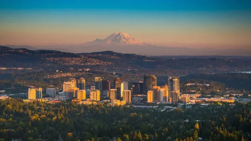 Bellevue, WA skyline and Eastside neighborhoods