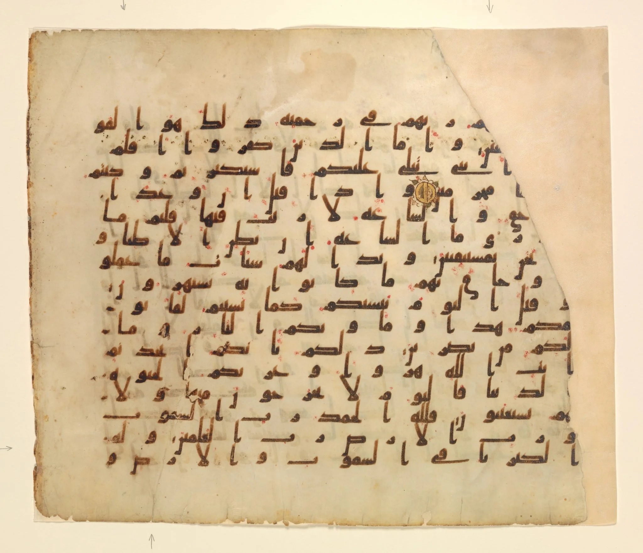 Image of a page of the Birmingham Manuscript, believed to be the oldest Quran in the world.