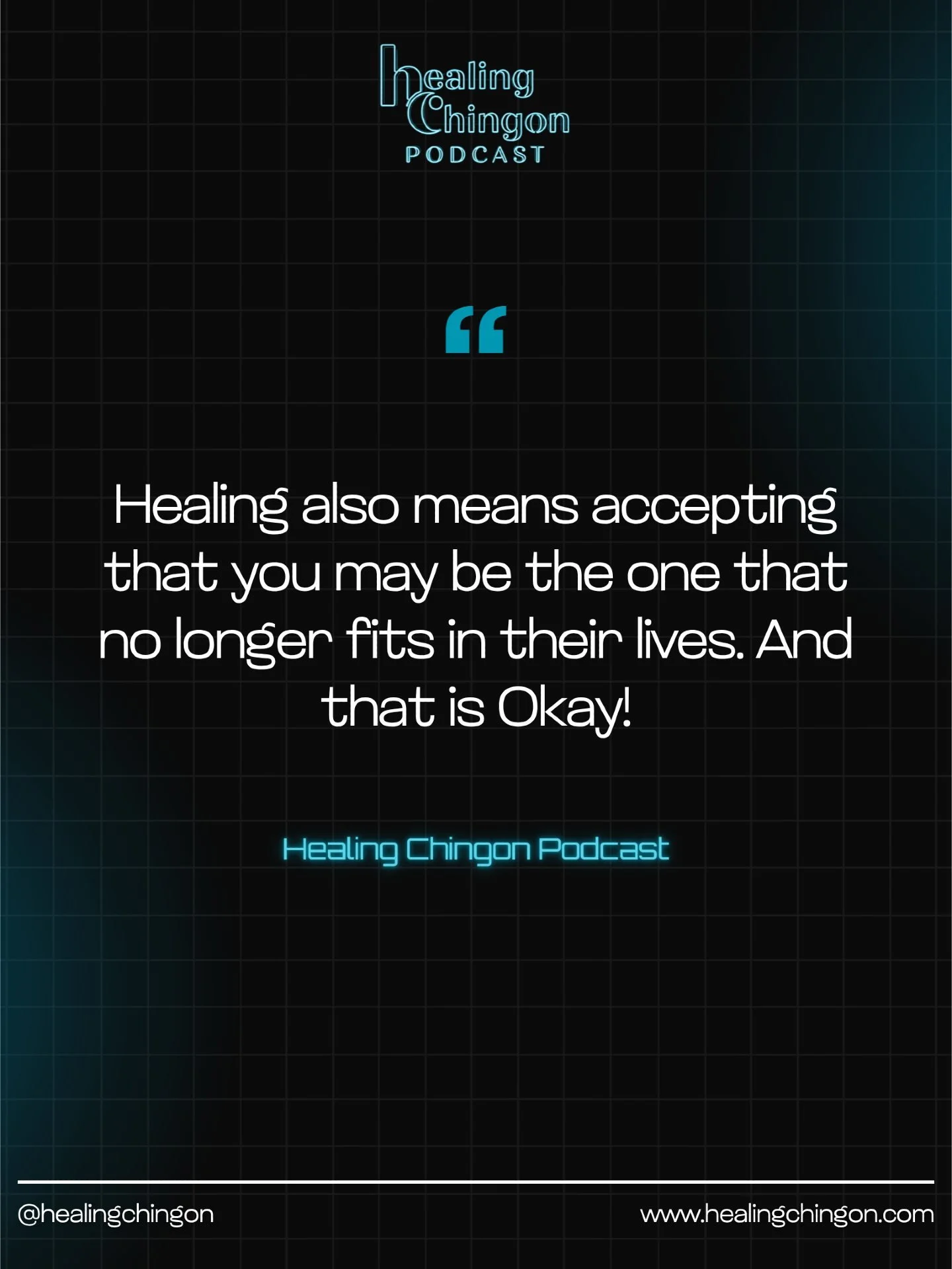 Sometimes healing means accepting that you may no longer fit in certain spaces, stories, or relationships.
And that is okay.
Not every ending is a loss &mdash; some are part of your growth.

#HealingChingon #HealingChingonPodcast #HealingJourney #Sel