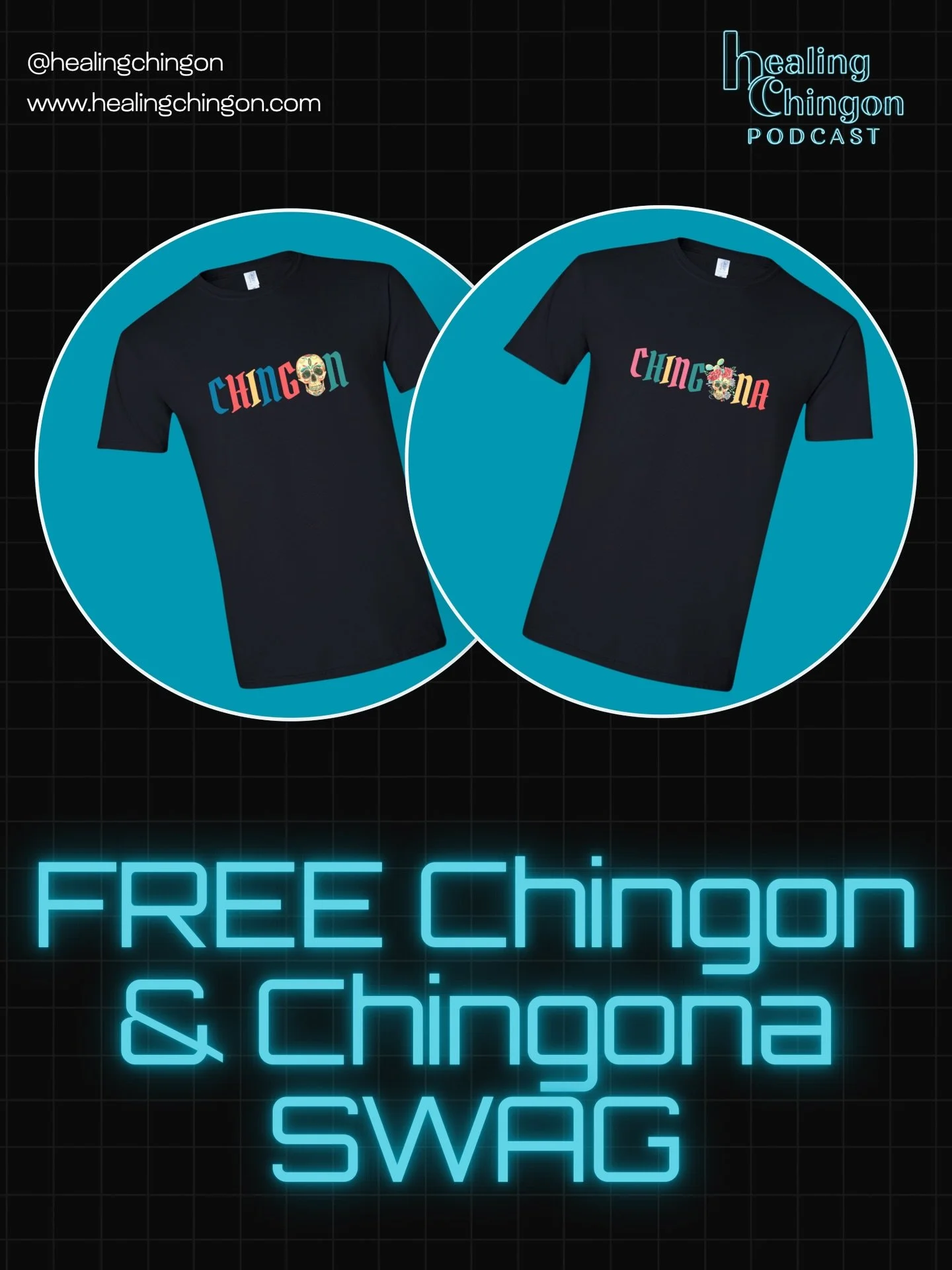 GIVEAWAY TIME 🎙️👕

We&rsquo;re giving away 20 podcast t-shirts to celebrate and grow the Healing Chingon community.

20 winners
Sizes XS&ndash;XXXL
Free shipping anywhere in the USA, Canada, Mexico

How to enter:
Follow this page @healingchingon
Li