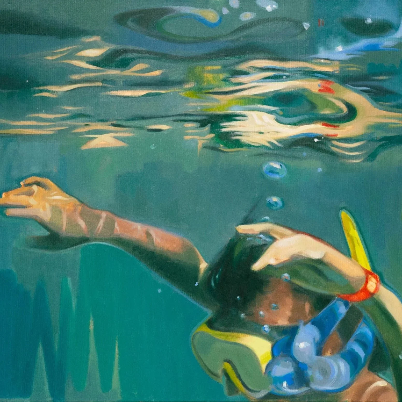 Floating oil painting