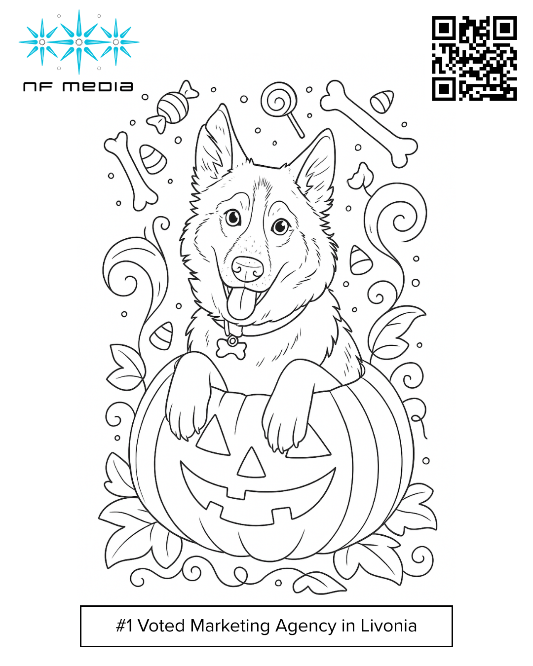 Dog Coloring Page by NF Media Agency