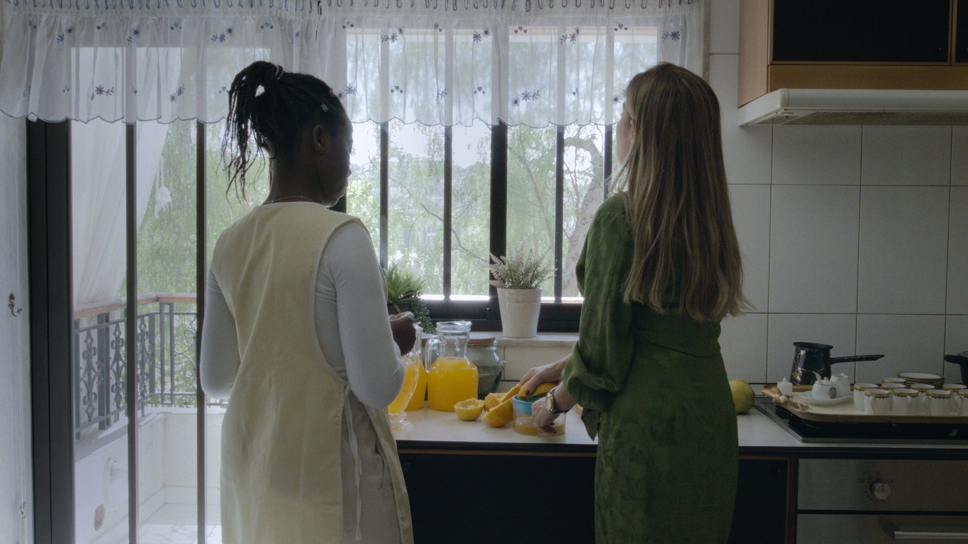 Sharon Chepkwemoi Watoka and Ghada Basma in a scene from Saint Rose.